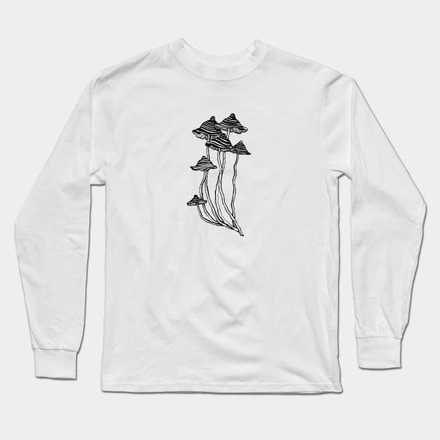 Magic Mushrooms Long Sleeve T-Shirt by iefae